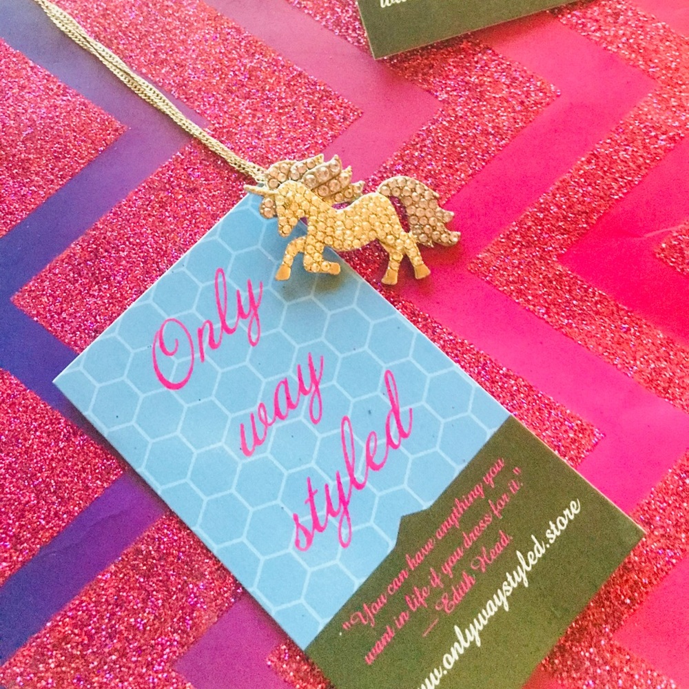 Sliver Purple Unicorn necklace